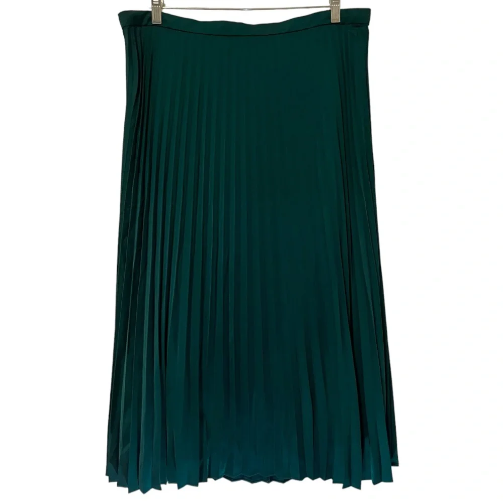 J. Crew NWT | Pleated MIDI Skirt Academic Green | 16 - Picture 2 of 15